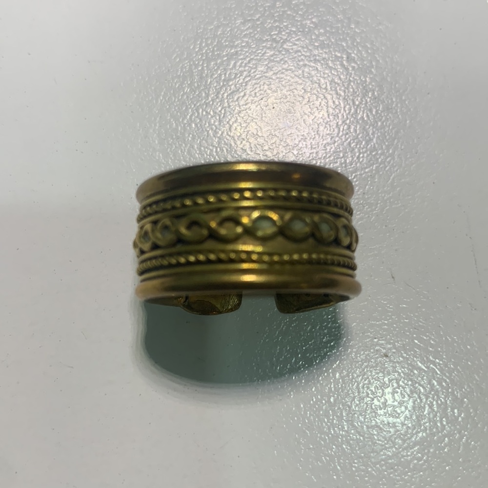 Vintage Solid Brass Braided Design Adjustable Rin… - image 5